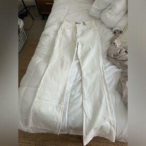 Zara high rise white flare jeans